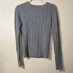 Abercrombie Ezra fitch grey cashmere cable knit sweater size large
